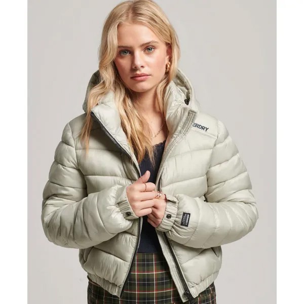 Куртка Superdry Code Lwt Crop Sport Padded, зеленый
