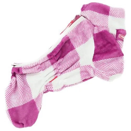 FOR MY DOGS комбинезон для собак Клетка плюш фуксия для девочек FW946-2020 F (12)