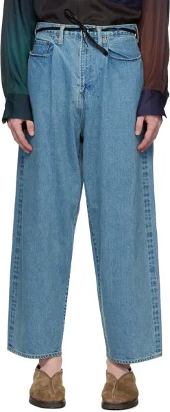 Синие джинсы с широкими подвернутыми в винтажном стиле Stein