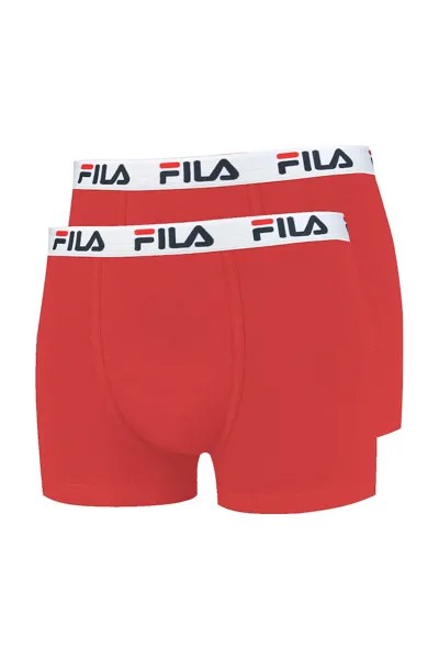 Боксеры с логотипом на поясе - 2 пары Fila, красный