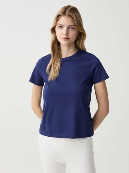 Однотонная хлопковая футболка Essential Ovs, цвет night blue