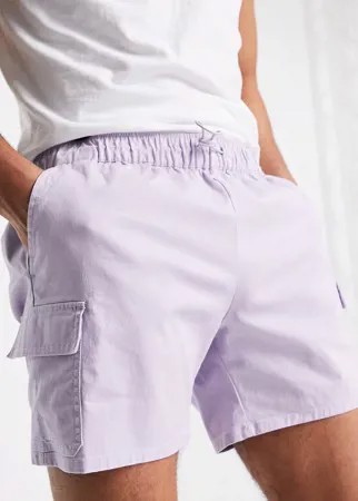 Сиреневые короткие шорты карго ASOS DESIGN-Фиолетовый цвет