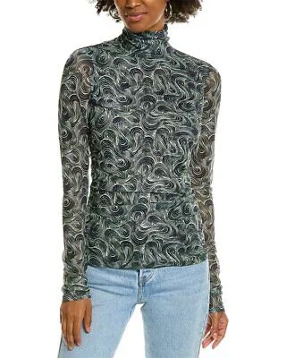 Женская водолазка Cinq À Sept Swirl Mesh, зеленая, S