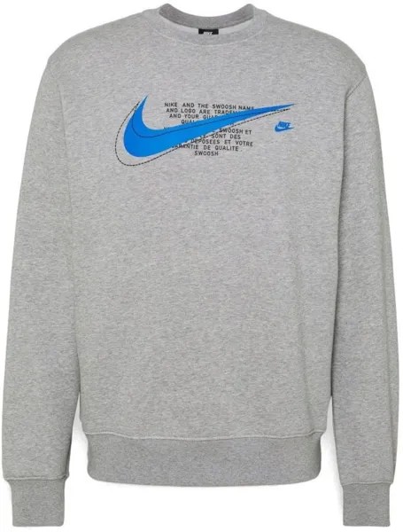Свитшот мужской Nike M Court Fleece Crew серый S