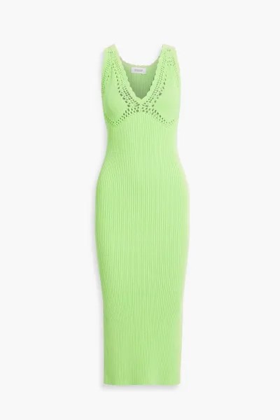 Платье миди Valencia в рубчик крючком из смесового хлопка DEREK LAM 10 CROSBY, зеленый