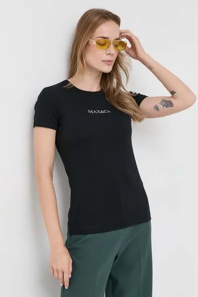 МАКС&Ко. хлопковая футболка Max&Co., черный