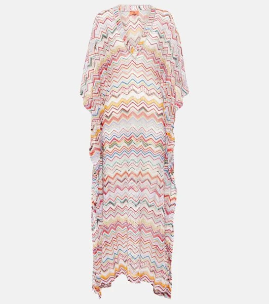 Пляжное платье из ламе с зигзагом Missoni Mare, красный