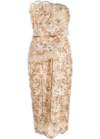Zuhair Murad платье с пайетками без бретелей