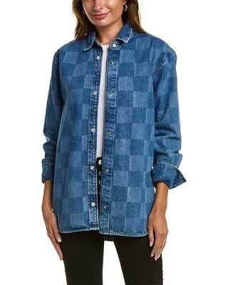 Женская рубашка оверсайз из денима Frame, синяя, размеры Xxs
