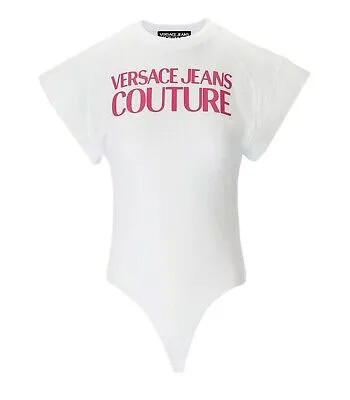 Versace Jeans Couture Белая боди-футболка цвета фуксии женщина