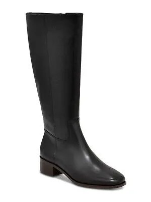 BOTKIER Женские черные кожаные ботинки Rhoda с круглым носком и наборным каблуком на молнии 8