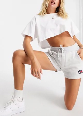 Серые трикотажные шорты с логотипом Tommy Jeans-Серый