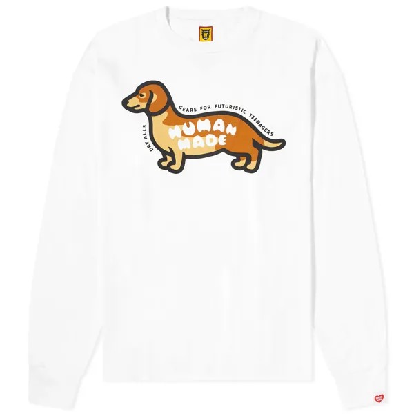 Лонгслив Human Made Sausage Dog, белый