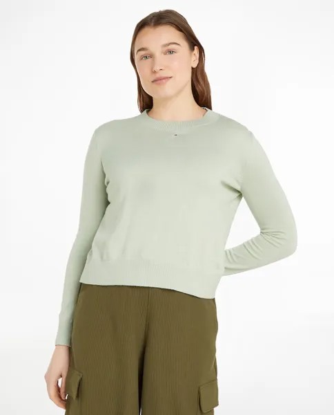 Женский свитер с круглым вырезом и длинными рукавами Tommy Jeans, светло-зеленый