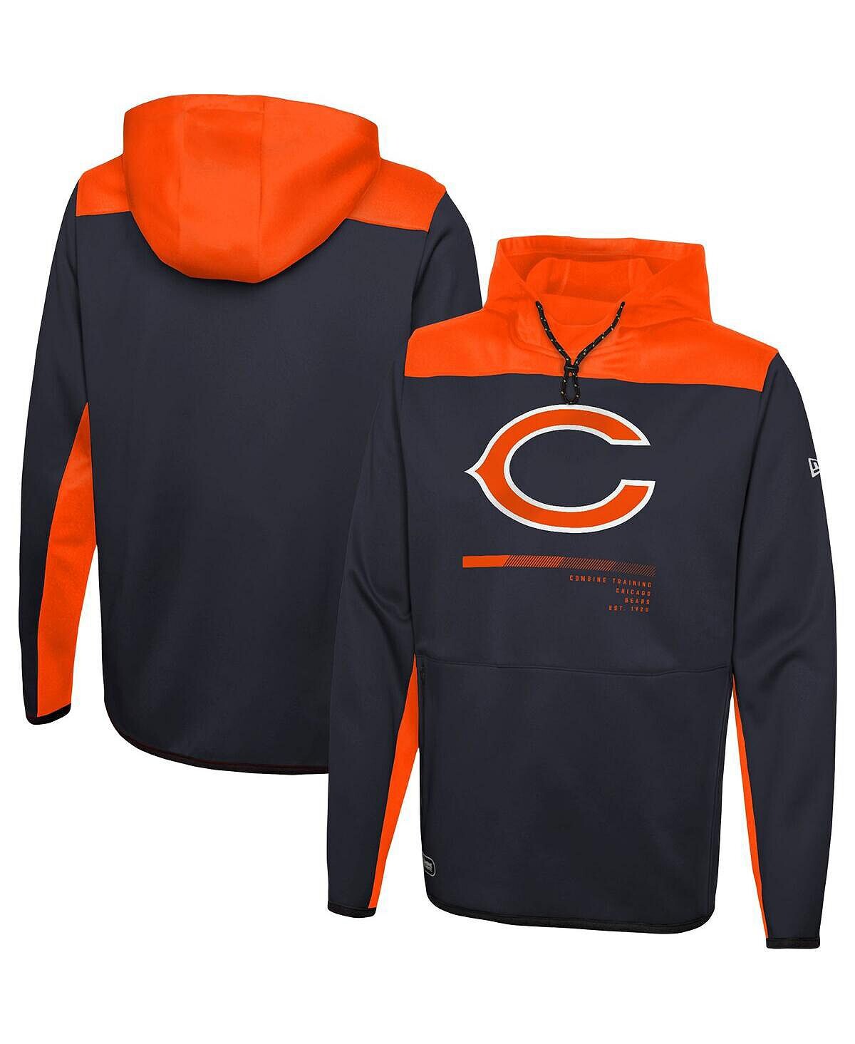 Мужская темно-синяя толстовка с капюшоном chicago bears combine authentic hard hitter pullover New Era, синий