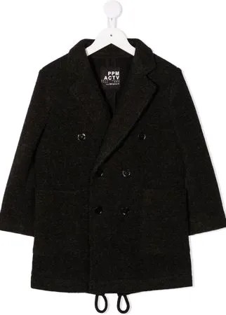 Paolo Pecora Kids двубортное пальто с кулиской