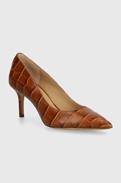 Кожаные туфли Lanette на высоком каблуке Lauren Ralph Lauren, коричневый