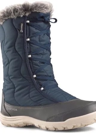 Сапоги зимние теплые водонепроницаемые на шнурках женские SH500 X-WARM QUECHUA Х Decathlon Темно-Синий 39