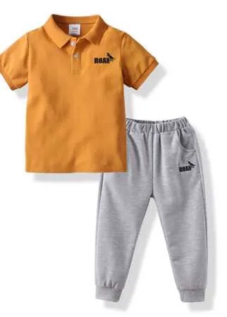 Спортивные брюки и рубашка-поло с вышивкой для мальчиков