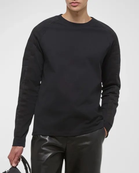 Мужская футболка с подкладкой реглан Helmut Lang, цвет Black