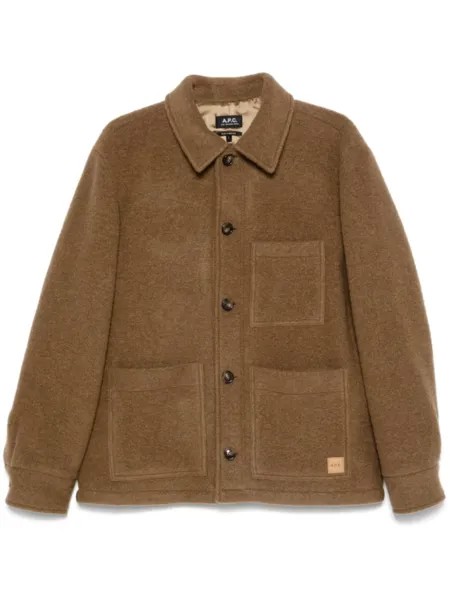 A.P.C. куртка-рубашка с эффектом потертости, коричневый