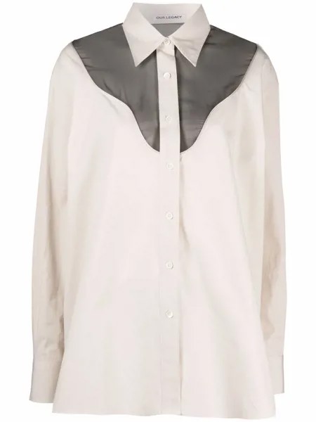 Our Legacy mesh-panelled longsleeved shirt