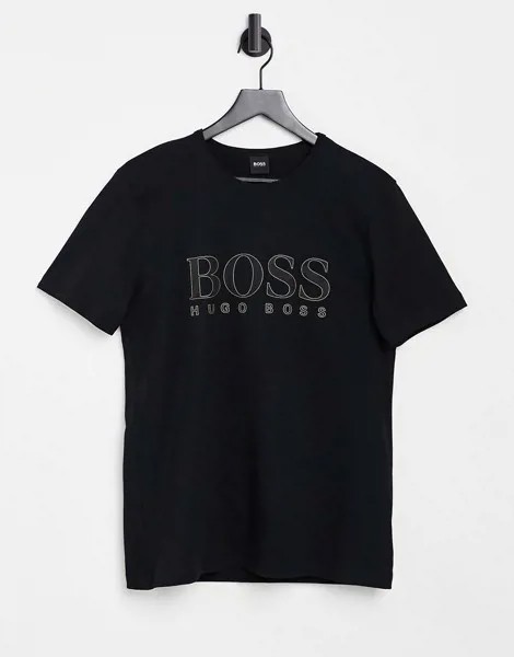 Черная футболка BOSS Athleisure Tee Gold 3-Черный цвет