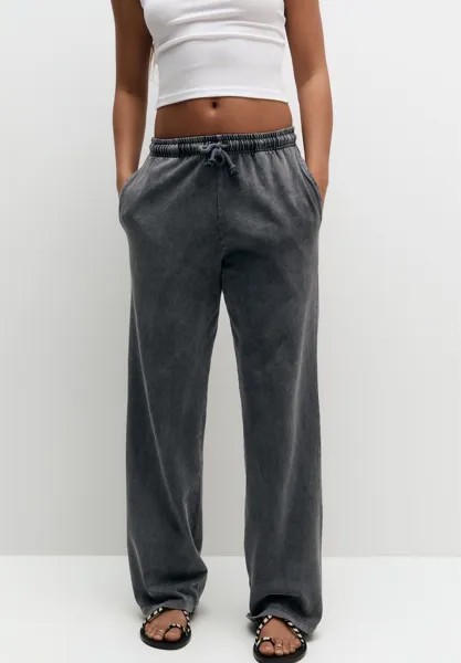Спортивные брюки Wide-Leg PULL&BEAR, темно-серые