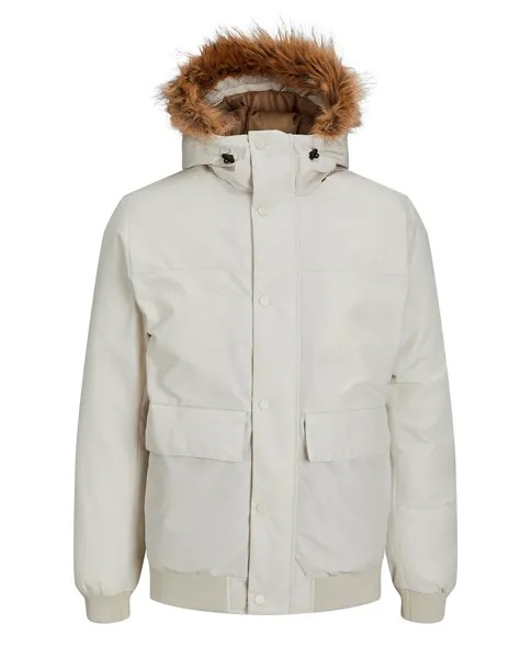 Мужской бомбер с капюшоном Jack & Jones, бежевый