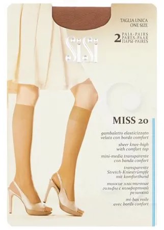 Капроновые гольфы Miss 20 den New 2 пары Sisi, 0 ( one size), miele