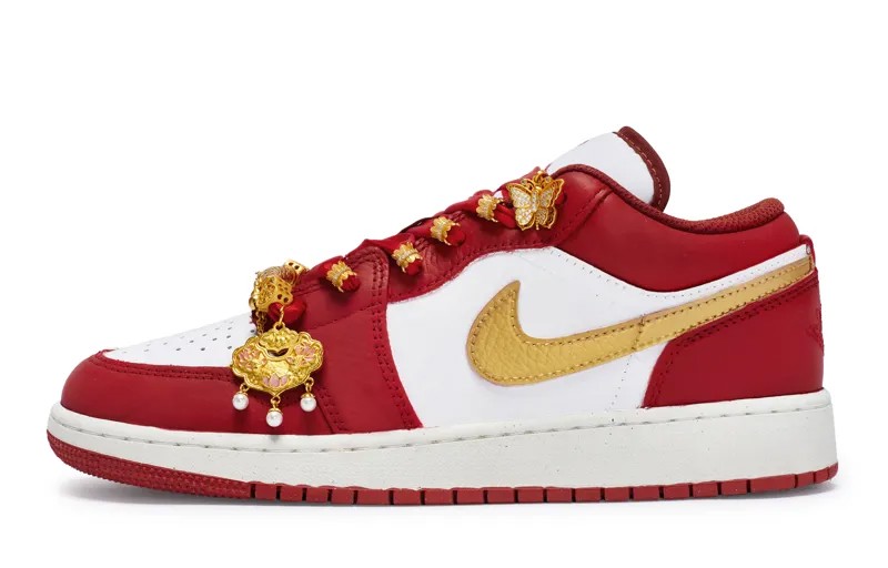 Кроссовки Air Jordan 1 Vintage Basketball Shoes Women's Low-top Gold, золотой