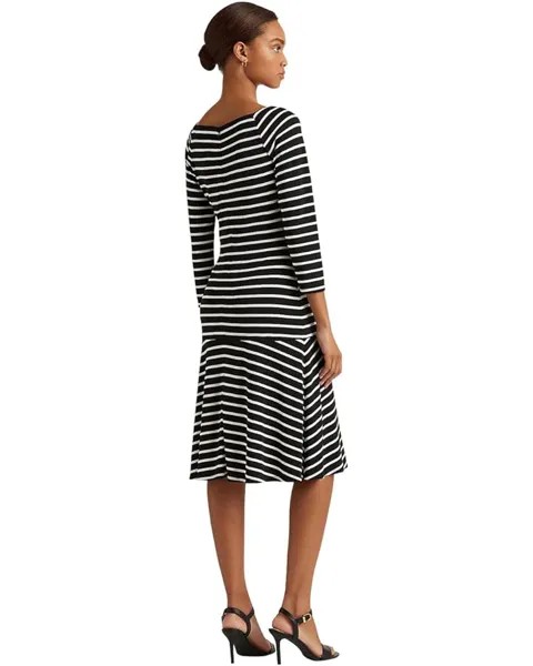 Платье LAUREN Ralph Lauren Striped Drop-Waist Dress, цвет Black/Cream
