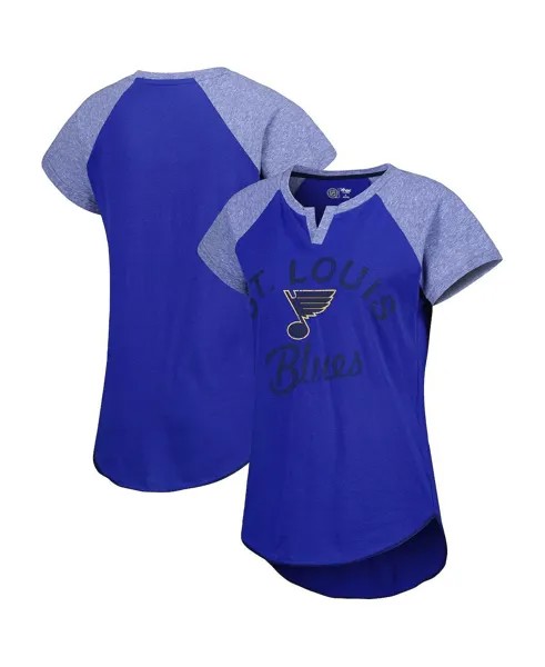 Женская синяя футболка St. Louis Blues Grand Slam с вырезом реглан и вырезом Starter, синий