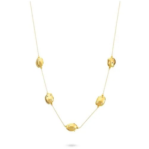 Колье, серебро 925, цепочка на шею, позолоченное, циркон, 50