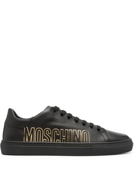 Moschino кеды с тисненым логотипом, черный