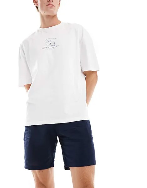 Jack & Jones – темно-синие льняные шорты чинос