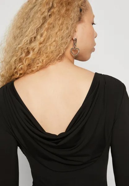 Платье из джерси Eva Waterfall Back Midi WAL G, черное