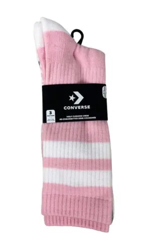 НОВЫЕ комплекты из 3 носков Converse Half Cushion Crew, розовые, серые, белые женские, размер 4–10