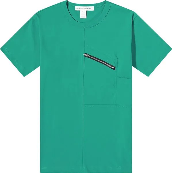 Футболка Comme des Garçons SHIRT Zip T-Shirt 'Green', зеленый
