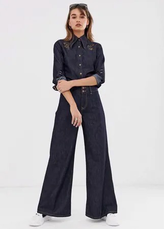 Темные джинсы с широкими штанинами Vivienne Westwood Anglomania-Синий
