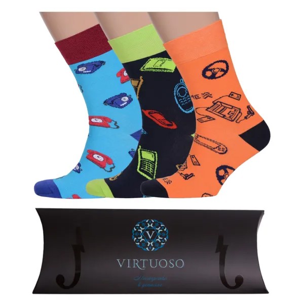 Набор носков мужских VIRTUOSO Ви3-5564-3 разноцветных 29 (44-46)