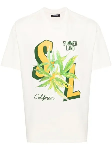 Nahmias футболка SL Hemp с графичным принтом, белый