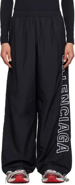 Balenciaga Черные спортивные брюки с вышивкой