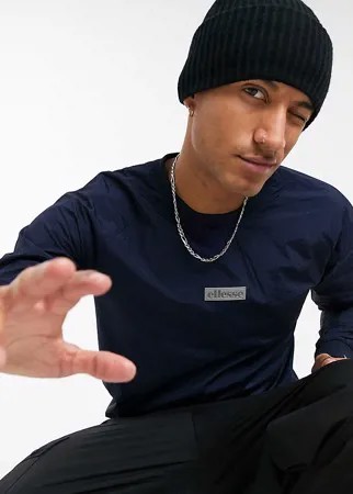 Блестящий темно-синий свитшот с круглой горловиной ellesse, эксклюзивно для ASOS