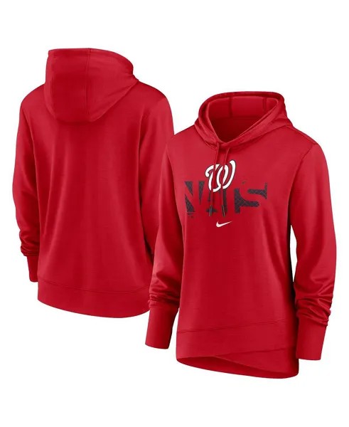 Женский красный пуловер с капюшоном Washington Nationals Diamond Knockout Performance Nike, красный