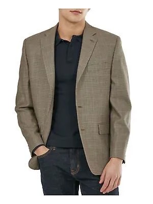LAUREN RALPH LAUREN Мужской коричневый пиджак Ultraflex из смесовой шерсти с узором «гусиные лапки» 40R