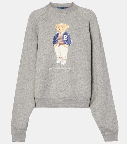 Толстовка Polo Bear из хлопчатобумажной ткани Polo Ralph Lauren, цвет dark vintage heather