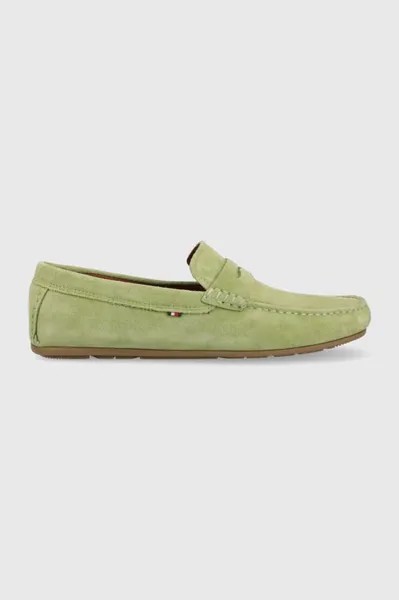 Кожаные лоферы CASUAL HILFIGER SUEDE DRIVER Tommy Hilfiger, зеленый