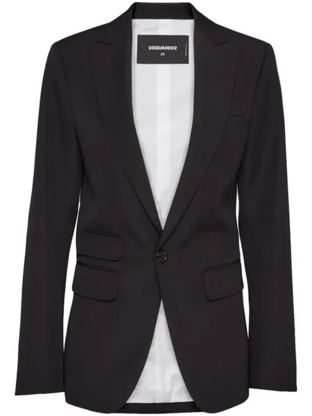Dsquared2 однобортный пиджак строгого кроя, черный