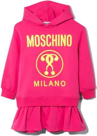 Moschino Kids платье Double Question Mark с длинными рукавами